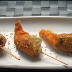 Conos de queso azul y champiñones