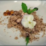 Polvorón con puré de uvas pasas y vino tinto